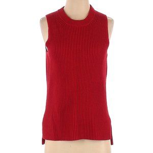 J. Crew Red Ribbed Sleeveless Sweater Tank Size Small